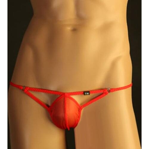 Men T-back Thin Thong Low-waisted Underpants Sexy Comfortable Underwear Sexy Lingerie Exotic Sex Tangas Underpants