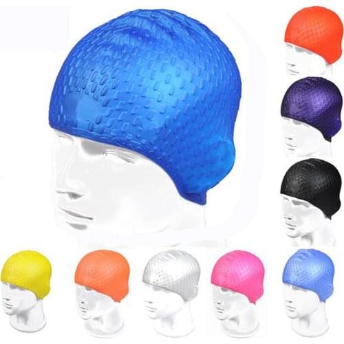 Flexible Silicone Waterproof Long Hair Ears Protection Swim Pool Water Sports Waterdrop Swimming Cap Hat for Men Women Adults