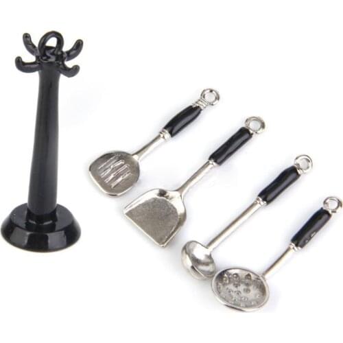 HOT SALE 1/12 Kitchenware Cookware Set for Dolls House Miniature Home Kitchen Accessory (Shovel four pieces)