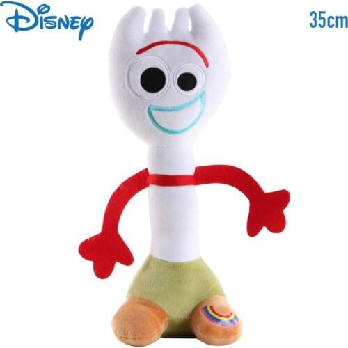 Toy Story 4 Forky Soft Plush 35cm Disney Pixar Woody Cartoon Kids Doll Girls Stuffed Animals Cute Things Birthday Gift Wholesale