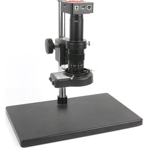 HDMI Microscope Camera Set 21MP 1080P 60FPS High Speed Video Microscope 180X/300X C-Mount Lens +Big Stand +144 LED Ring Light