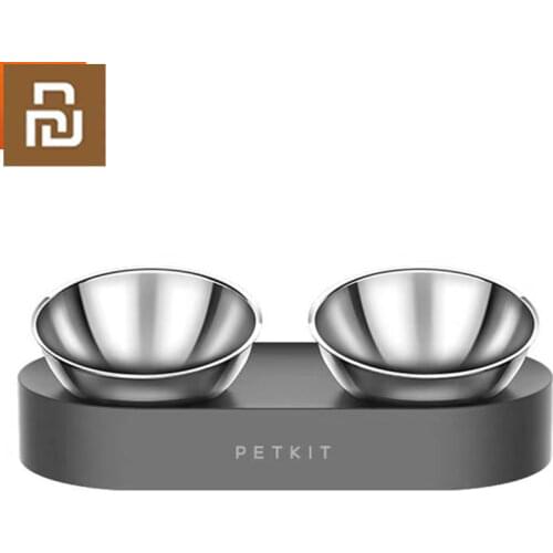 Xiaomi PETKIT Pet Bowl Cat Dog Feeding Dishes Adjustable Double Feeder Bowls Plastic Stainless Steel Water Cup Drinking Bowl