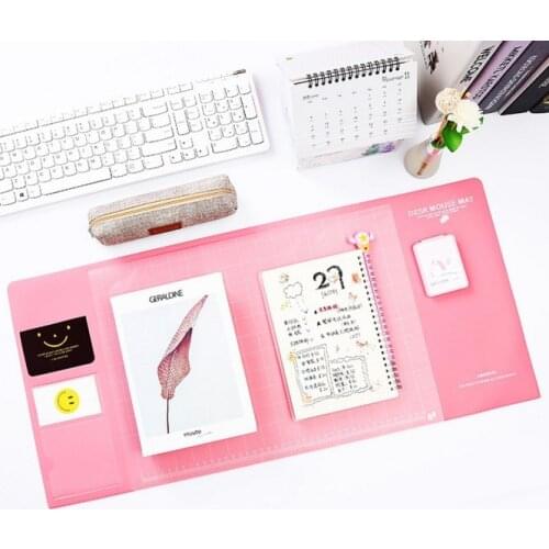 Multifunctional PVC Waterproof Desk Organizer Holder Writing Pad Computer Mouse Cushion School Office Stationery