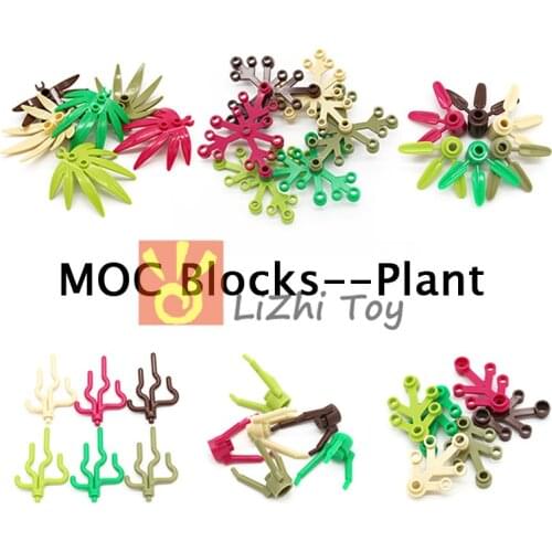 Moc Blocks Plants Garden DIY Enlighten Building Blocks Block Bricks Compatible with Assembles Particles