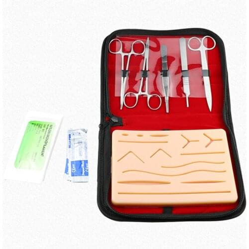 Teaching Suture Training Kit Skin Operate Suture Practice Model Training Pad Needle Scissors Teaching Resources