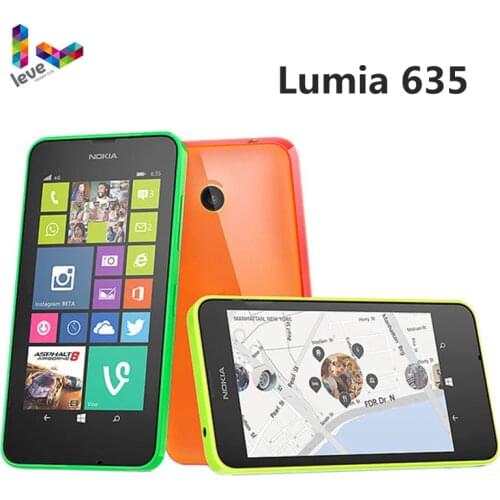 Original Nokia Lumia 635 4G LTE Unlock Cell Phone Windows OS 4.5" Quad Core 8G ROM 5.0MP WIFI GPS Mobile Phone