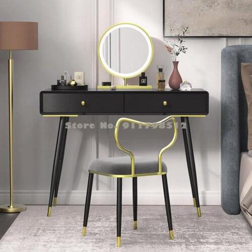 Original nordic light luxury makeup stool modern minimalist bedroom dressing stool net red ins backrest dressing table chair