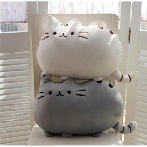 25-50cm Kawaii Cat Pillow with Zipper and PP Cotton Biscuits Plush Cat Animal Doll Kids Child Baby Peluche Gift Pushin Toy Cheap