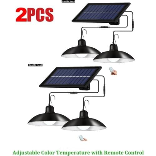 2pcs Retro Lampshade Solar Pendant Chandelier solar Outdoor Waterproof Garden light Lawn lamp Energy Saving Security Garden Yard