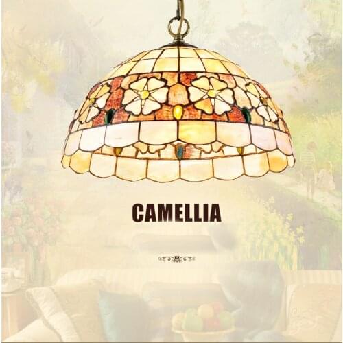 Mediterranean Style Tiffany Shell Ceiling Lamp 20/25/30/35/40cm E27 AC 110-240V LED Ceiling Lights Luminarias light fixture