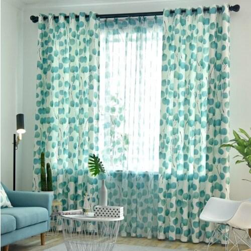 Simple and Modern Leaf Shading In Northern Europe Curtains for Living Dining Room Bedroom