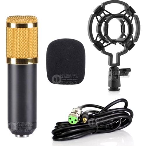BM700 BM800 Pro Wired Vocal Condenser Microphone Shock Mount With 3.5mm Audio Line For PC Karaoke Broadcast Recording Studio Mic