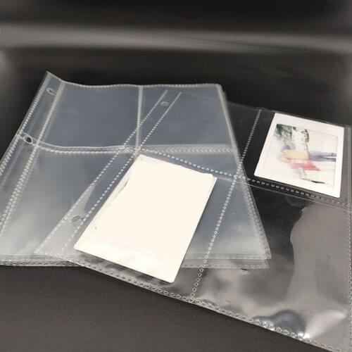 50pcs/Lot Transparent Collection Storage Bag Card Ticket Folders Loose-Leaf Document Pouch 3 Holes Binder Organizer Accessory