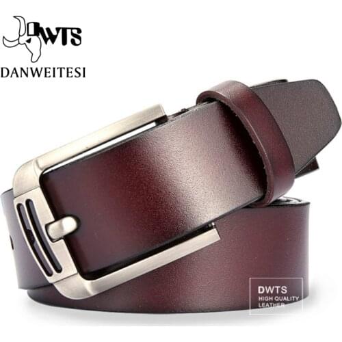 [DWTS]Men Belt Male High Quality Leather Belt Men Leather Pin Buckle Fancy Fashion Luxury Vintage Jeans Designer Free Shipping