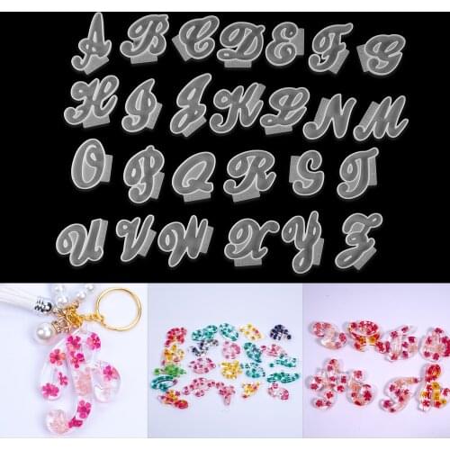 1pcs Alphabet Silicone Mold Uppercase Letter Pendants Mould A-Z English Letters Shaped Pendant DIY Crafts Jewelry Making Tool