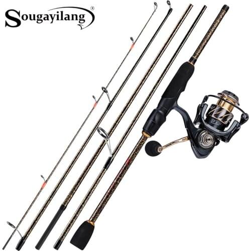 Sougayilang 1.8m 2.1m 2.4m Fishing Rod Reel Combos and 13+1BB High Speed 5.1:1 5.5:1 Gear Ratio Baitcasting Reel Fishing Kit
