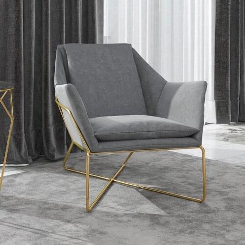 Light Luxury Single Sofa Northern Europe Modern Simple Clothing Store Sofa Living Room Balcony Bedroom Small Family Pink Sofa