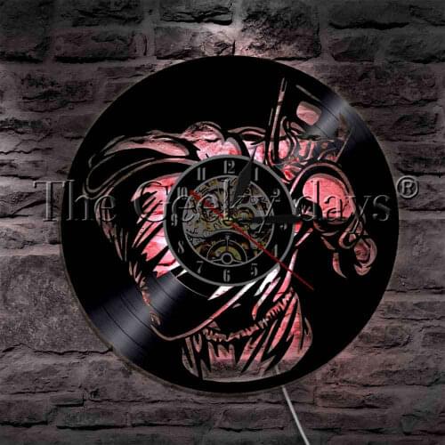 Boxing Fight Athlete LED Sign Vinyl Record Wall Clock With LED illumination Boxer Fitness Glove Sport Decorative Lighting