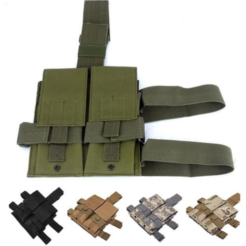 Tactical Double Molle Leg Bag Military Airsoft Gun Holster Bag Army Paintball Hunting Drop Leg Camouflage Utility M4 5.56mm