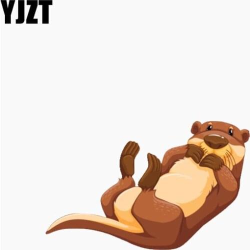 YJZT 11.2CM*7.1CM Car Styling Cute Otter Car Sticker Reflective Decal C1-7796