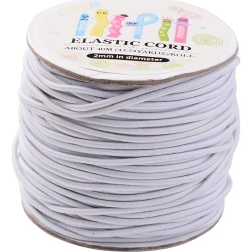 1mm 2mm Round Elastic Cord Beading Elastic Thread Rope with Nylon Outside and Rubber Inside DIY Bracelet Sewing Accessories