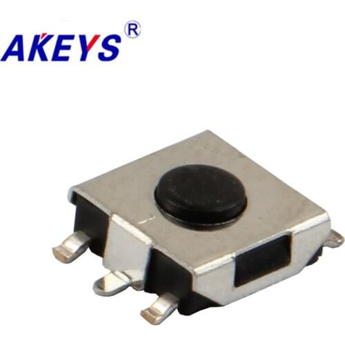 10PCS TS-E001 6.2*6.2 Momentary tact switch 5 pin SMD/SMT type black top mini switch
