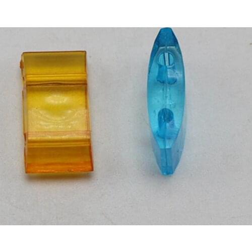 100 Mixed Color Transparent Acrylic Flat Square Beads Two Hole 18X9mm