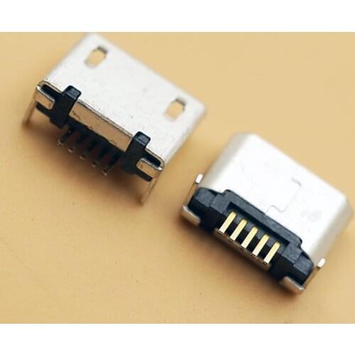 Smonisia 1000pcs Micro USB 5P Female Socket 7.2mm Spacing Charging Socket with column Long Pins 2DIP Foot