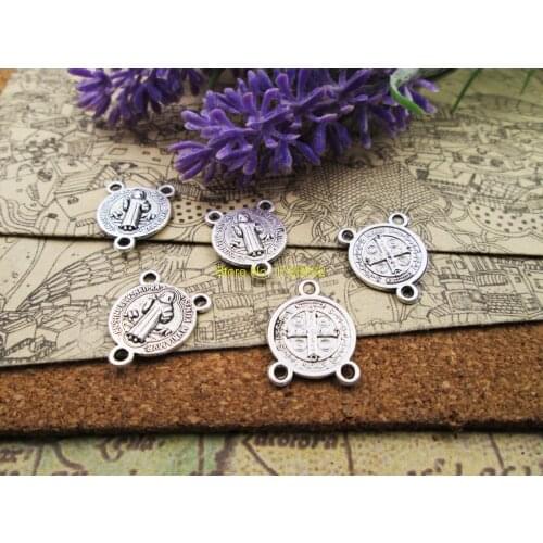 25pcs--19*15mm Jesus oval rosary cross charm, jesus crossTibetan silver Plated Pendants Antique Jewelry Making DIY Handmade