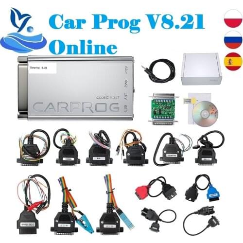 For Radio/Dash/IMMO/ECU Auto Repair Tool Car Prog Car Prog 10.93 Full Adapters Online V8.21 with Keygen Carprog
