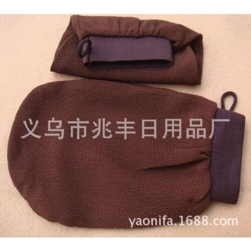 Free shipping 200pcs/lot hammam scrub mitt magic peeling glove exfoliating bath glove brown color morocco scrub glove