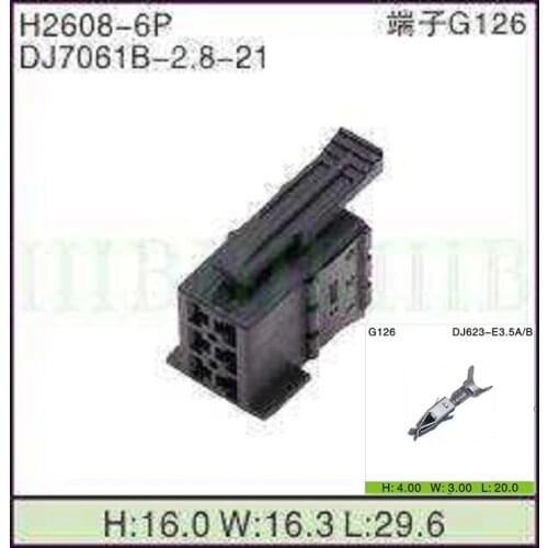 Free shipping 50sets DJ7061B-2.8-21 6Pin AMP Car Electrical Wire Connectors for VW,BMW,Audi,Toyota,NISSAN