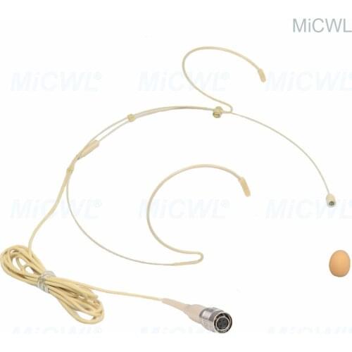 Pro HeadMic Wireless Headset Microphone For Audio-Technica BodyPack Transmitter Beige Black