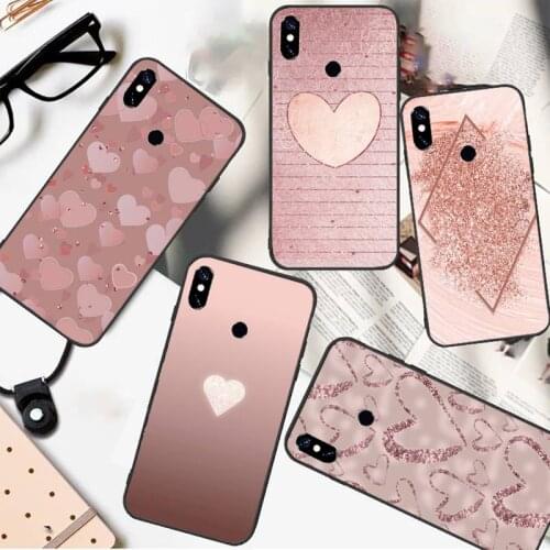Gold Rose Love heart Phone Case For xiaomi Redmi 5 5A plus 7A 8 note 2 3 4 5 5A 6 7 GO K20 A2