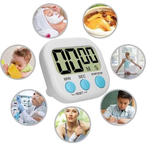 Digital Kitchen Timer Big LCD Digital Kitchen Countdown Timer Alarm With Stand White Kitchen Timer Cooking Timer Alarm Clock