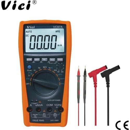 VICI VC97A 3 3/4 Auto Range LCD Digital Multimeter DMM AC DC 1000V Voltmeter Ammeter Capacitance Resistance Diode Current Meter