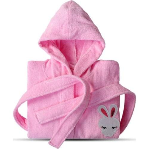 Childrens robe hooded kimono cotton waffle pajamas terry material cartoon bathrobe thickened autumn and winter 2020 new pijamas