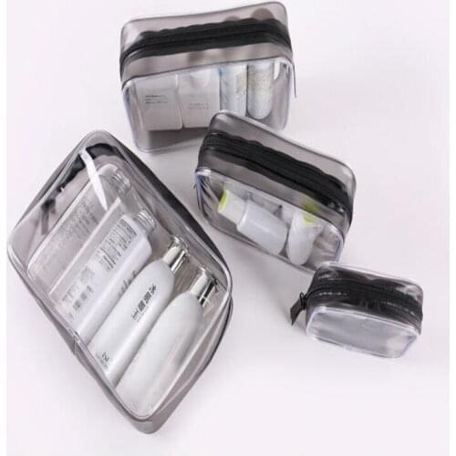 Travel Transparent Cosmetic Bag PVC Women Zipper Clear Makeup Bags Beauty Case Make Up Organizer Storage Bath Toiletry Wash Bag