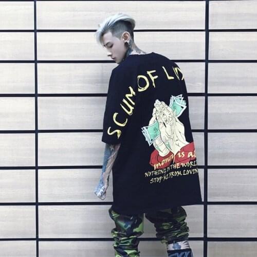 Harajuku Personality Hip Hop Men Spring Summer Fashion T shirts Casual Cotton Top Tees Hip Hop Streetwear Unisex T shirts Couple