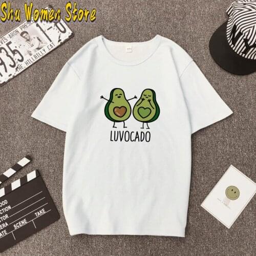 New Avocado Shirt Vegan T Shirt Women Harajuku Kawaii Short Sleeve T-shirt Vogue 90s Korean Style Tshirt Fashion Top Tees Female