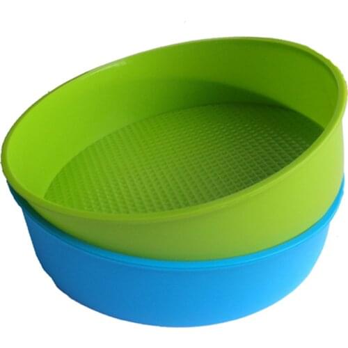 HOT SALE Silicone Mould Bakeware 26cm/10inch Round Cake Form Baking Pan Blue and green colors are random