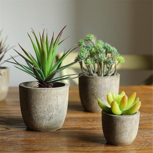 Bonsai Flocking Succulents Plants DIY Desktop Bedroom Home Garden Decoration Flower Fake Plants Arrangement Bathroom Accessories