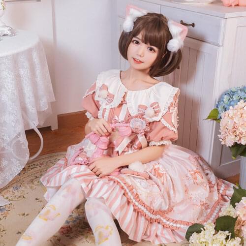 Crowned Kitten ~ Sweet Short Sleeve Lolita Dress Country Style Dress