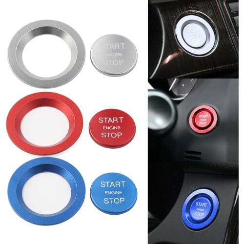 Car Keyless Engine Ignition Start Button Cover w/ Ring For Land Rover Range Rover Evoque Sport For Jaguar XJ XF Xe F-Pace F-Type
