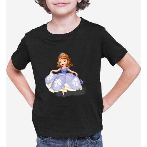 Summer New Products Children T-shirts Casual Disney Outdoor Sofia Cartoon Pattern Comfortable Color T Shirts Kids Fashion Kawaii