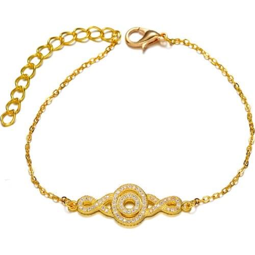 Best Quality Gold/Rose Gold Plating Connectors Bracelet Micro Pave Zircon Hand Chain 2020 Connectors Pendant Bracelets