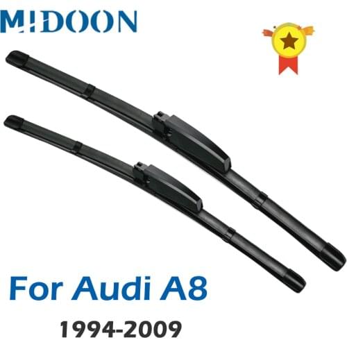 MIDOON Wiper Blades for Audi A8 D2 / D3 / D4 Fit Hook Arms / Slider Arms / Push Button Arms From 1994 to 2010