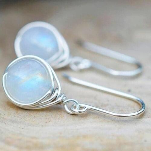 JK Fashion Transparent Blue Bead Women Drop Earrings Fresh Style Female Daily Wearable Accessories Fashion Earring Jewelry New