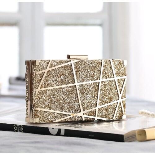 Fashion Gold Silver Color Women Handbags 2021 New Luxury Party Evening Bag Ladies Wedding Clutches Purse Hand Should Chain Bag