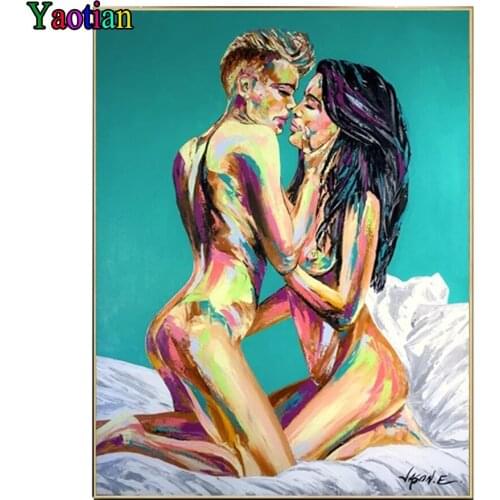 Full Drill Square Diamond Painting Abstract Nude Sexy Body Woman Lover 3d Picture Mosaic Cross Stitch Kit Diamond Embroidery